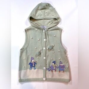Marisa Christina VTG hooded sweater vest size Med The Christmas Collection 2000